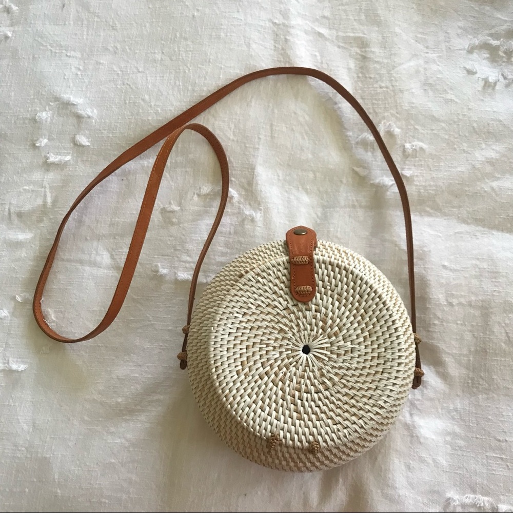 White Rattan Handbag